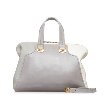 FENDI chameleon handbag shoulder bag 8BL110 gray white leather ladies