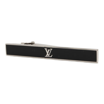 LOUIS VUITTON Tie Pin LV Award Bar Clip Steel Enamel Silver Black M00913