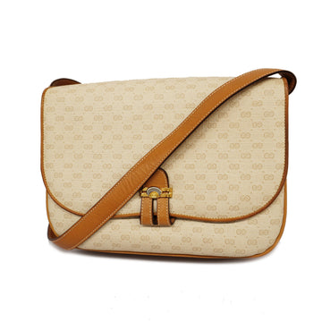 GUCCIAuth  Micro GG 001 406 1780 Women's Shoulder Bag Beige