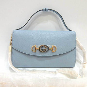 GUCCI Product Bag Zumi Chain Shoulder Handbag Blue Pochette Diagonal 2way Women's Leather 572375