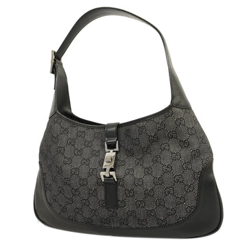 GUCCIAuth  Jackie 00963 Women's GG Canvas Shoulder Bag Black