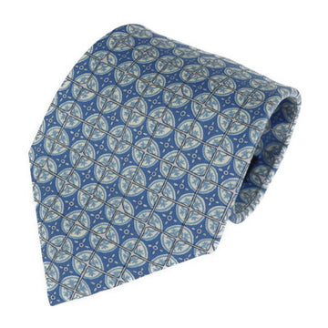 HERMES tie silk blue whole pattern apparel accessories