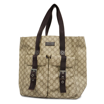 GUCCIAuth  Tote Bag 141196 Men's GG Supreme,Leather Tote Bag Beige,Brown