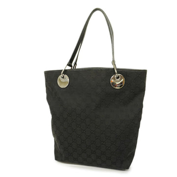 GUCCI tote bag GG canvas 120836 navy silver hardware ladies