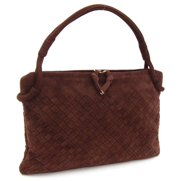 Bottega Veneta Handbag Intrecciato Dark Brown Suede Women's Mini BOTTEGA VENETA