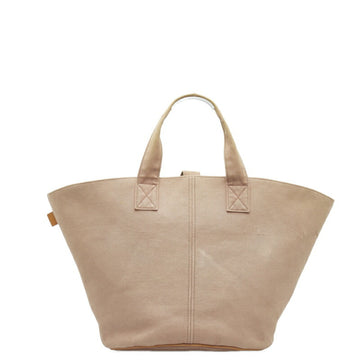 HERMES Pannier de Plage PM Handbag Tote Bag Beige Canvas Women's