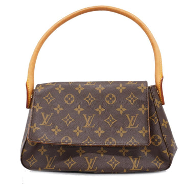 LOUIS VUITTON Shoulder Bag Monogram Mini Looping M51147 Brown Ladies