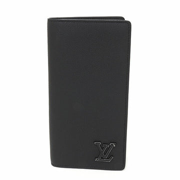 LOUIS VUITTON Portefeuille Brazza NM Grain Leather Black M69980 LV Aerogram Bifold Long Wallet