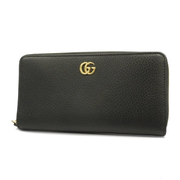 Gucci Long Wallet GG Marmont 456117 Women's Leather Black