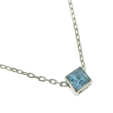 GUCCI G Cube K18 White Gold x Blue Topaz Women's Necklace S