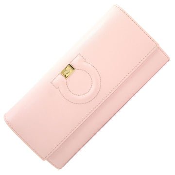 Salvatore Ferragamo Ferragamo Bi-Fold Wallet Gancini 22 C827 Light Pink Leather Plate Ladies