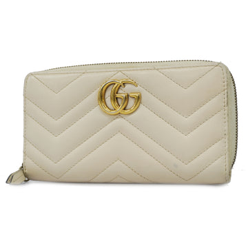 GUCCIAuth  Bi-fold Long Wallet GG Marmont Gold Metal 443123 Women's Leather Long