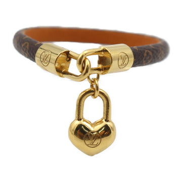 LOUIS VUITTON Brasserie Crazy Inlock Bracelet M6451E Notation Size 19 Monogram Canvas Metal Brown Gold