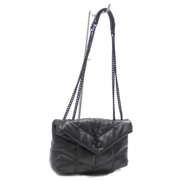 SAINT LAURENT Paris Chain Shoulder Bag Puffer Toy Women's Noir Black Lamb Leather 7593371EL081000