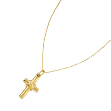 TIFFANY&Co. Signature Cross Necklace 46cm K18 YG Yellow Gold 750