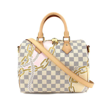 LOUIS VUITTON Damier Azur Nautical Speedy Bandouliere 25 2way Hand Shoulder Bag N40473 RFID