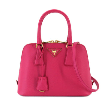 PRADA Saffiano 2way hand shoulder bag leather fuchsia pink BL0838 Hand Shoulder Bag