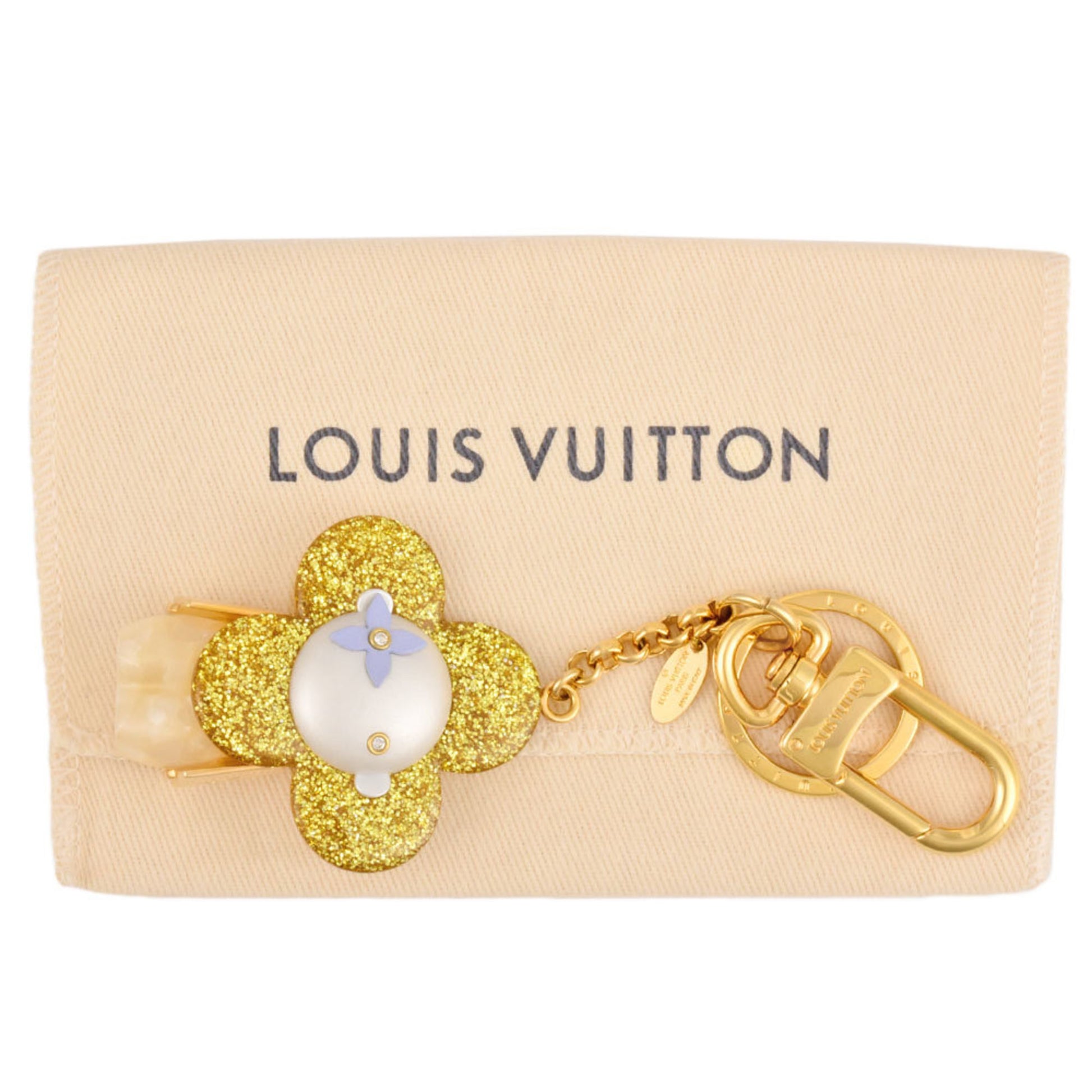 LOUIS VUITTON Strass Vivienne Winter Bag Charm Key Holder Gold
