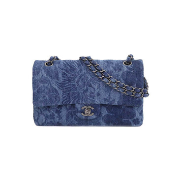 CHANEL matelasse 25 chain shoulder bag denim blue A01112 silver metal fittings Matelasse Bag