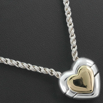 TIFFANY Necklace Puzzle Heart Vintage Silver 925 K18 Gold &Co. Women's