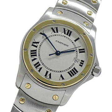 CARTIER Watch Boys Santos Rondo MM Date Quartz Stainless Steel SS Gold YG W20037R3 Combination Polished