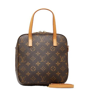 LOUIS VUITTON Monogram Spontini Handbag M47500 Brown PVC Leather Ladies