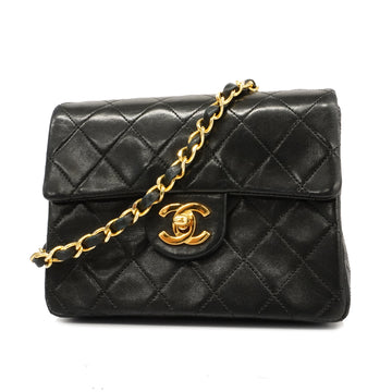 CHANELAuth  Matelasse Single Chain Women's Leather Shoulder Bag Black