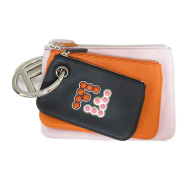 FENDI business bag clutch bag Black Pink Orange leather