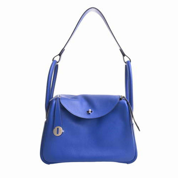 HERMES Evercolor Lindy 26 Handbag Blue