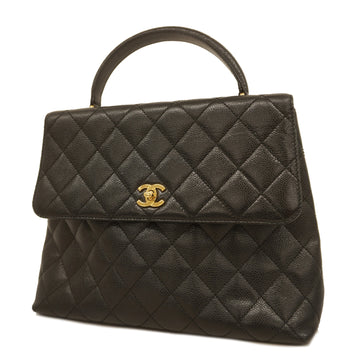 Chanel Handbag Matelasse Caviar Skin Black Gold metal