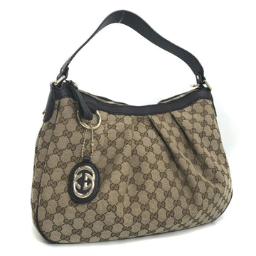 Gucci Shoulder Bag Suki GG Canvas 232955 Leather Ladies GUCCI