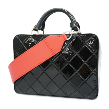 CHANELAuth  Matelasse 2 Way Bag Women's Patent Leather Shoulder Bag Black