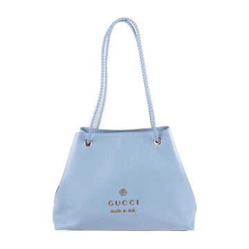 GUCCI shoulder bag 419689 leather light blue logo