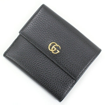 GUCCI Wallet Bifold W Compact GG Marmont Men's Women's Black 456122 Leather  Coin Purse Case Card KM2067