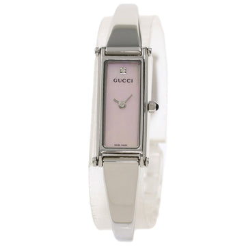 GUCCI 1500L Square Face 1P Diamond Watch Stainless Steel/SS Ladies