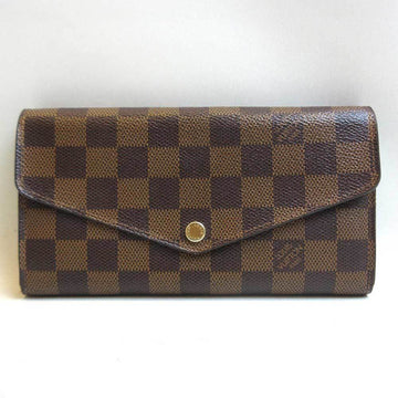 LOUIS VUITTON Wallet Portofeuil Sara Ebene Brown Long Folded Ladies Damier N63209