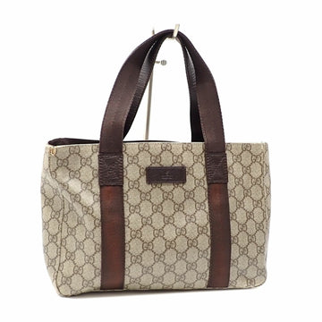 GUCCI Tote Bag GG Supreme Ladies Beige Brown PVC Leather 141976 Hand