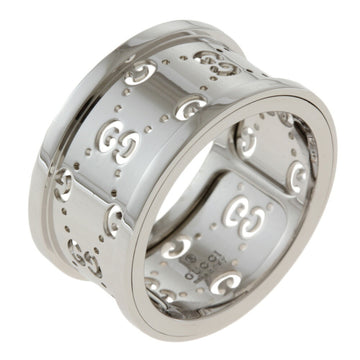 GUCCI Icon Toile Ring No. 8.5 18K K18 White Gold Women's