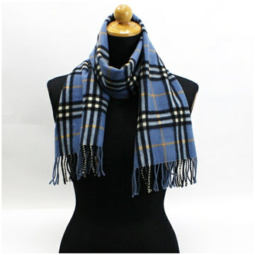 BURBERRY London cashmere muffler blue gray × check 134 30.5 cm  LONDON women's men's