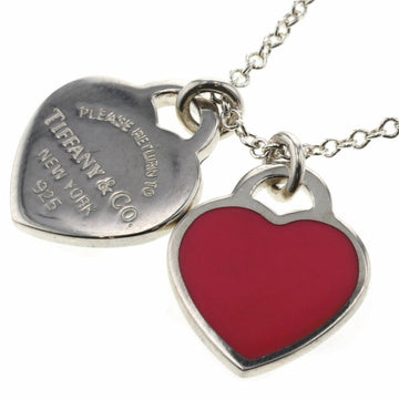 TIFFANY necklace RTT return toe double heart tag silver 925 enamel ladies &Co.