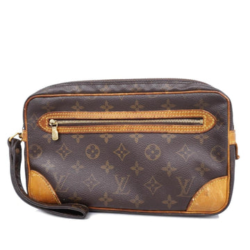 LOUIS VUITTON Clutch Bag Monogram Marly Dragonne GM M51825 Brown Men's