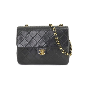 CHANEL Mini Matelasse 20 Chain Shoulder Bag Leather Black A01163 Gold Hardware Vintage