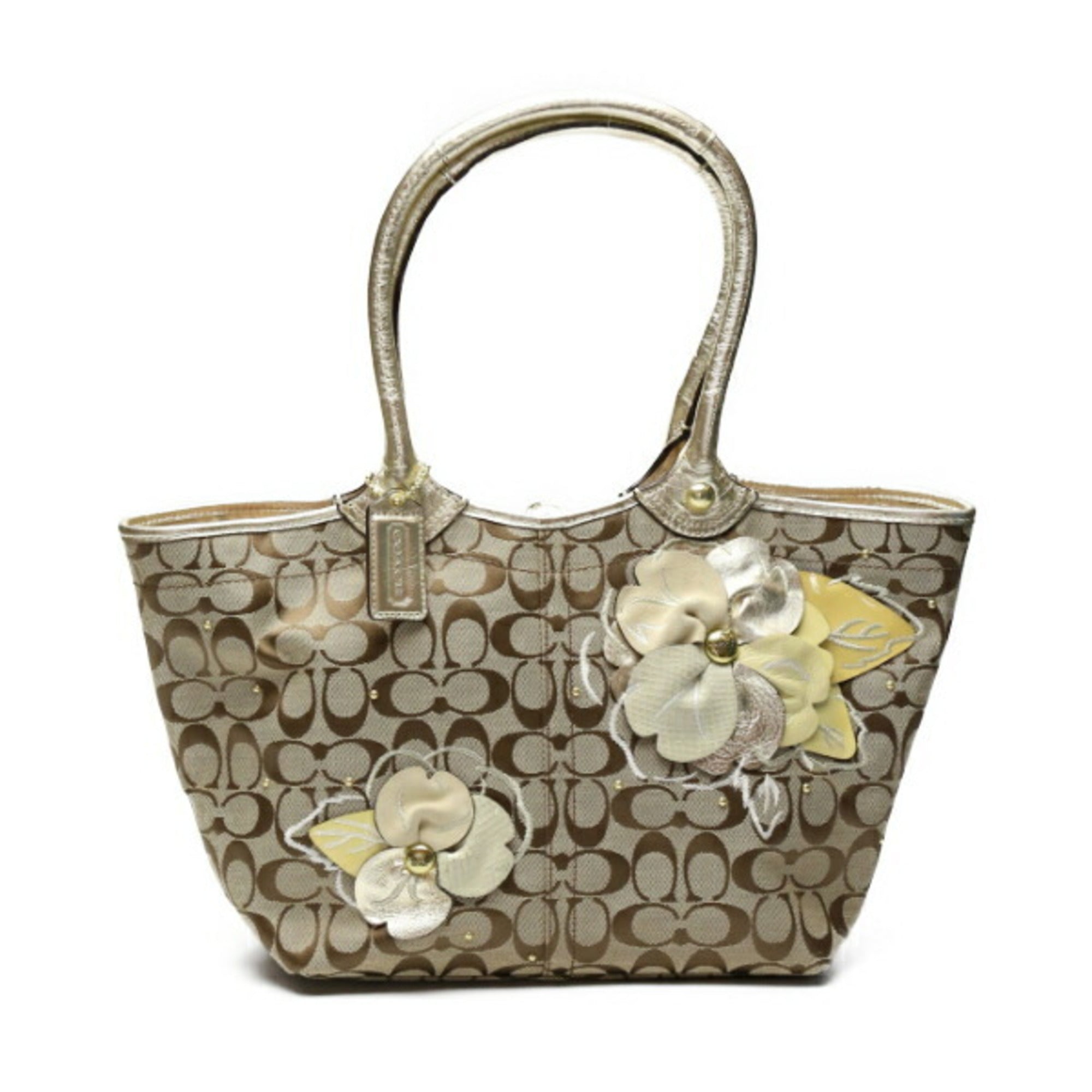 Gold discount coach tote