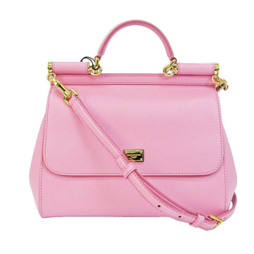 DOLCE & GABBANA Sicily BB6002A1001 Women's Leather Handbag,Shoulder Bag Pink