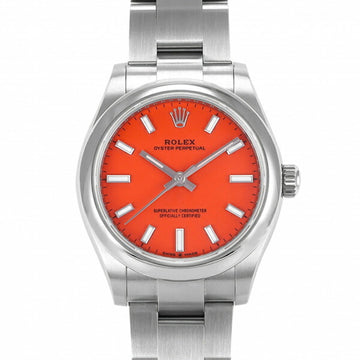 ROLEX Oyster Perpetual 31 277200 Coral Red Dial Watch