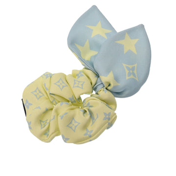 LOUIS VUITTON Monogram Star Scrunchie Yellow/Blue M77798 Women's 100% Silk