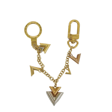 LOUIS VUITTONAuth  Keychain W Single V Chain Keyring