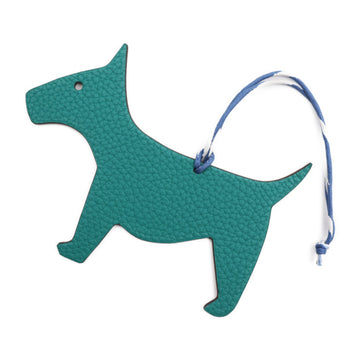 HERMES Petit Ache Other Accessories Taurillon Clemence Chevre Green Bordeaux Terrier Dog Bag Charm