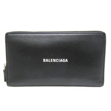 BALENCIAGA Continental Wallet 594317 Men,Women Leather Long Wallet [bi-fold] Black