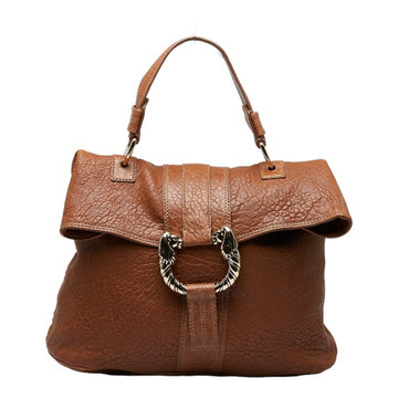 BVLGARI Leoni Lion Handbag Brown Leather Ladies